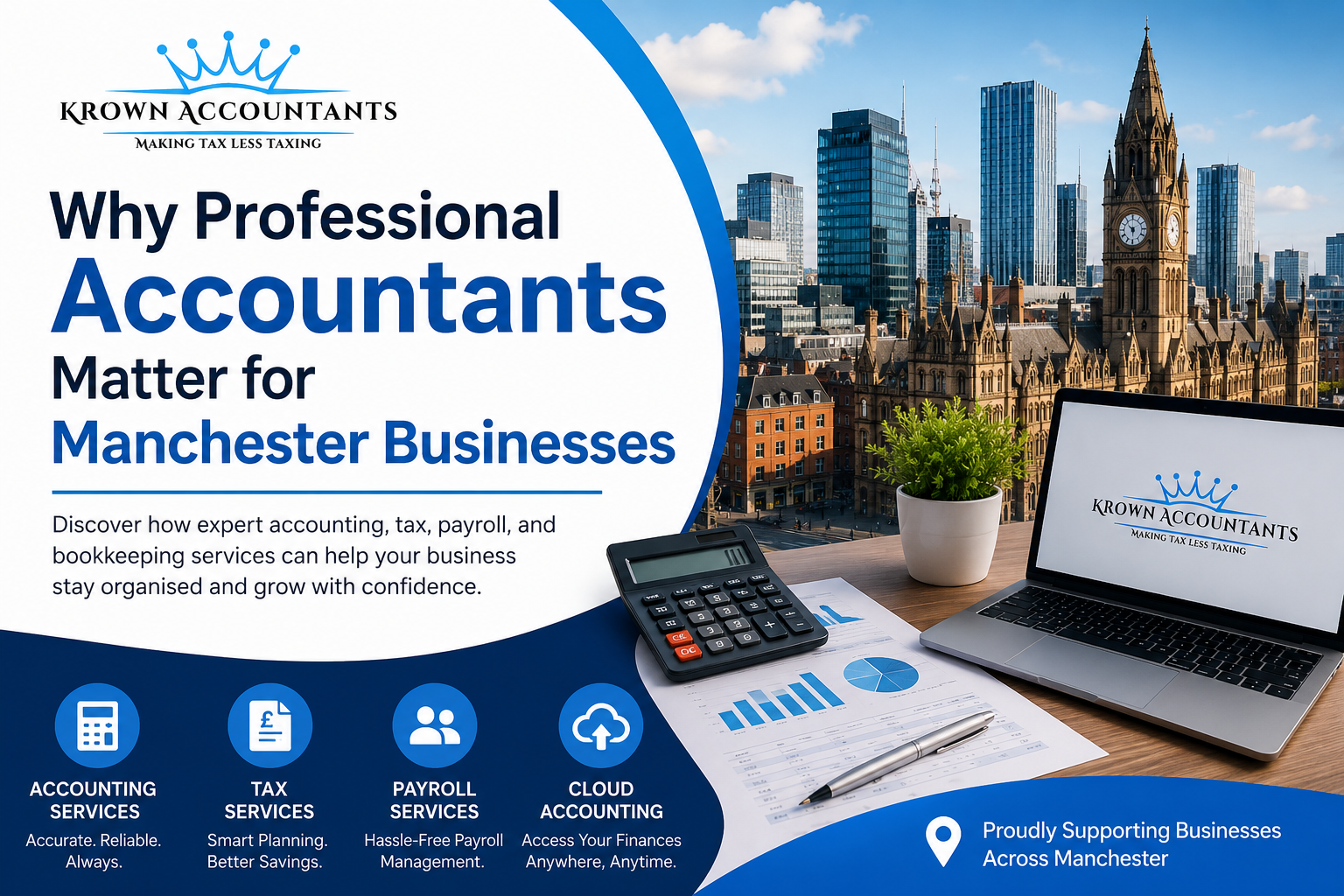 Professional accountants supporting Manchester businesses with accounting, tax, payroll and bookkeeping services